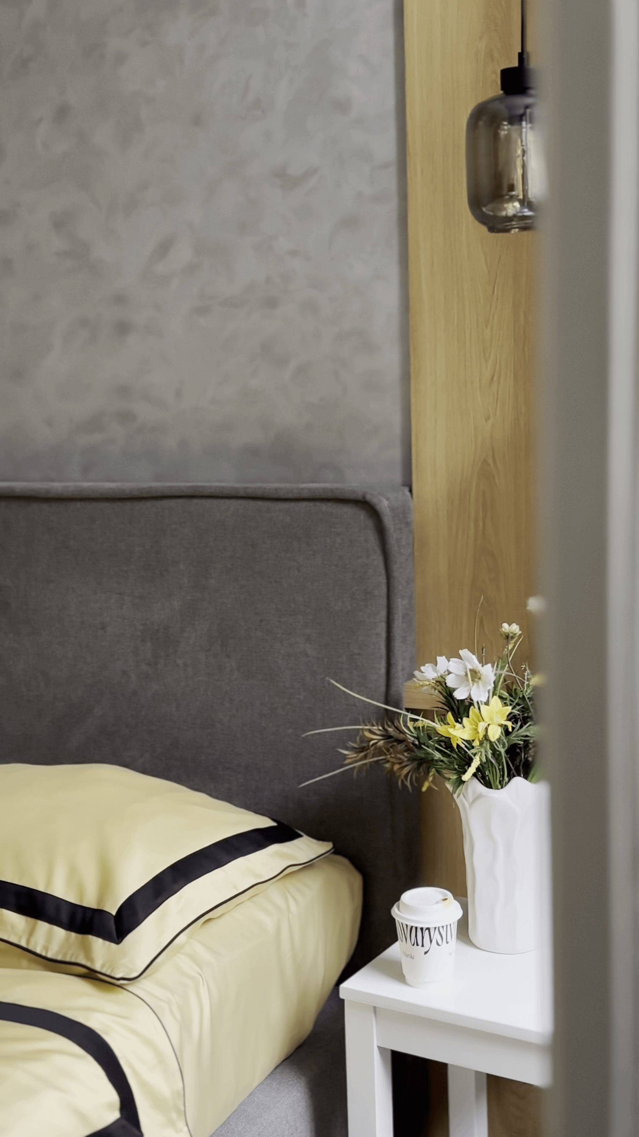 Pościel z Merceryzowanej Satyny – Jasnożółty & Czarny ,100% Bawełna Turecka, 140 g/m², Edycja Exclusive Wivanco Bedding