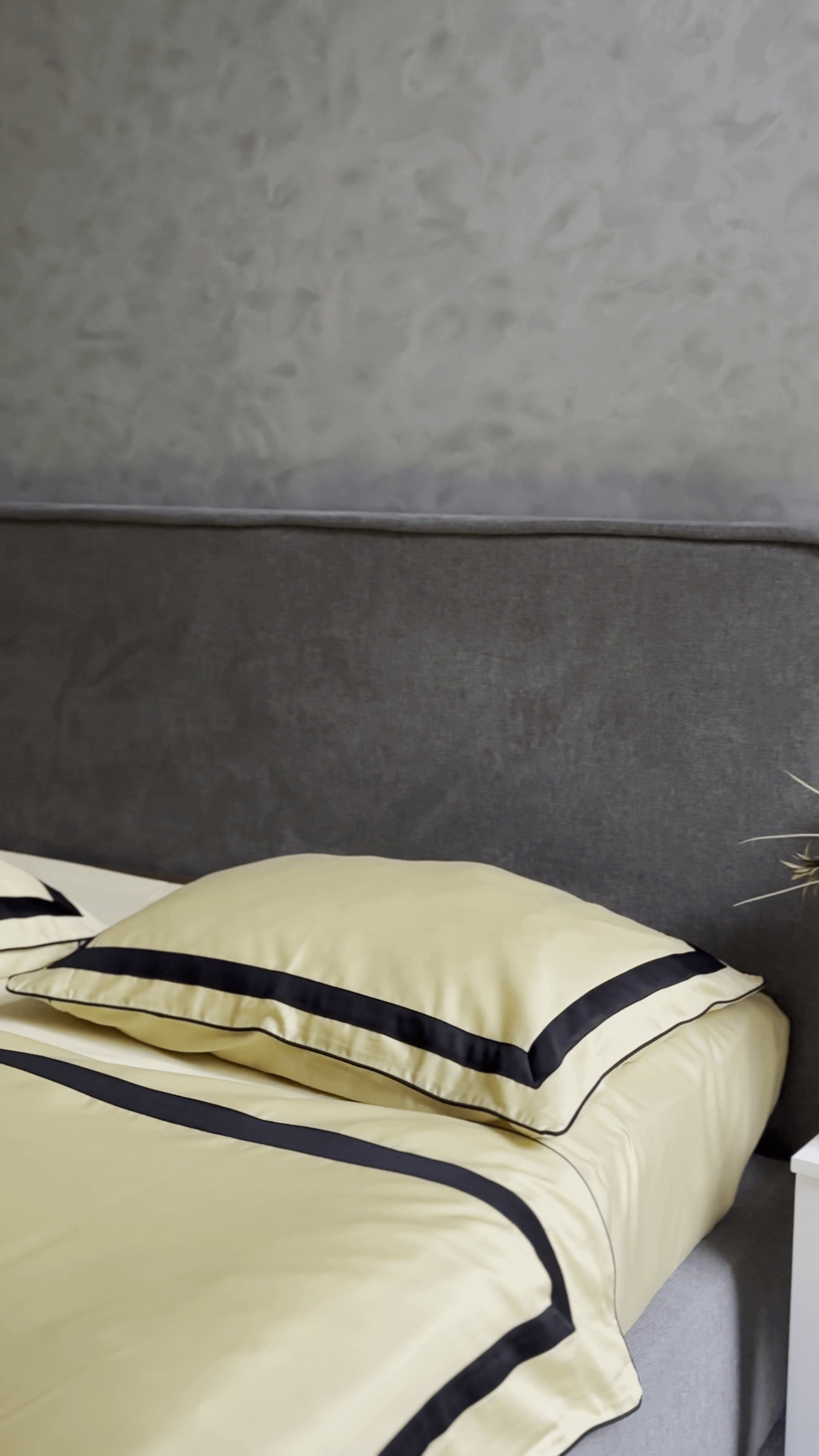 Pościel z Merceryzowanej Satyny – Jasnożółty & Czarny ,100% Bawełna Turecka, 140 g/m², Edycja Exclusive Wivanco Bedding