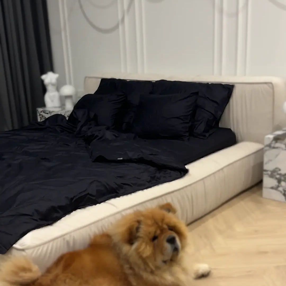 Pościel Satynowa Czarna – 100% Bawełna Turecka, 140g, Minimalistyczna Elegancja Wivanco Bedding