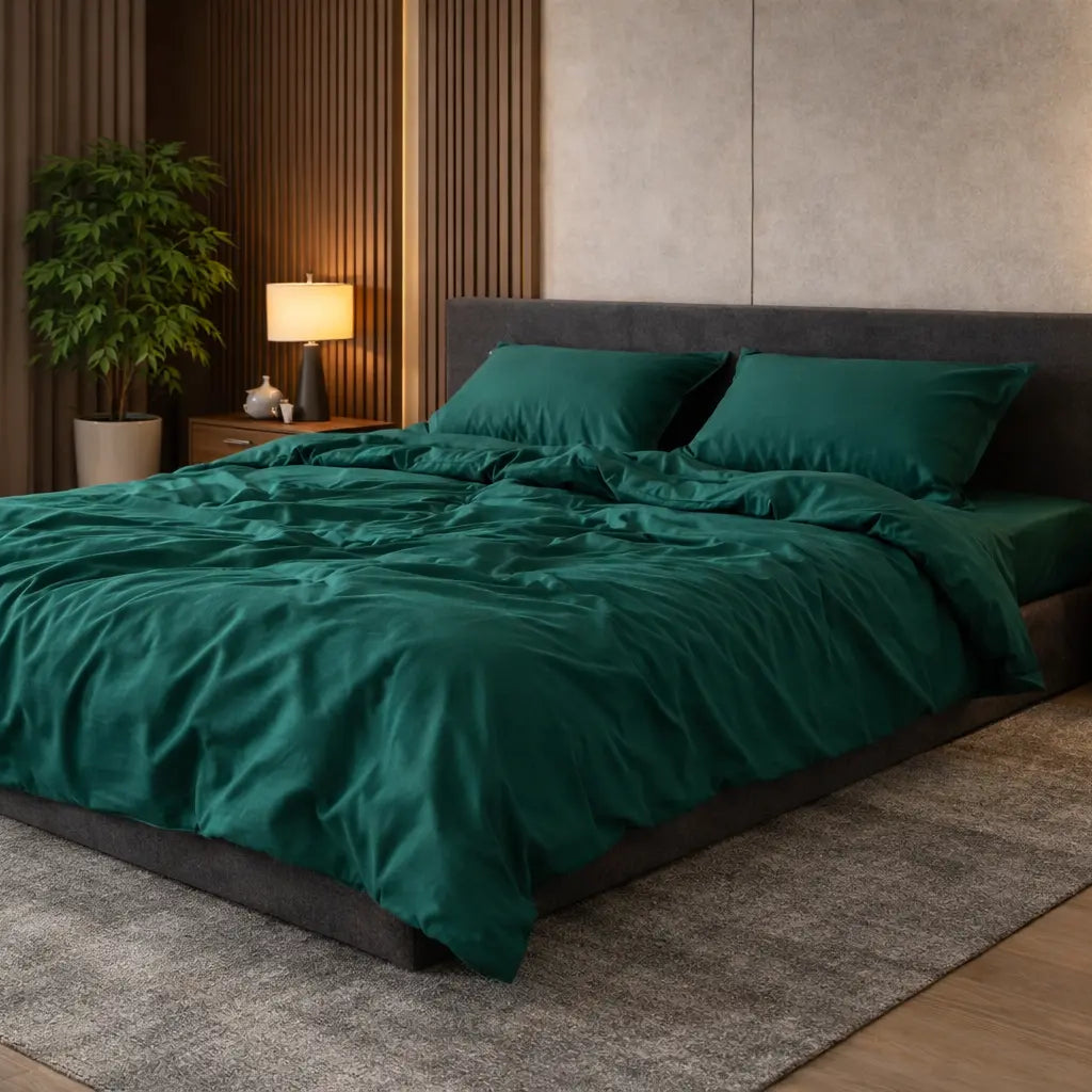 Pościel Satynowa Ciemnozielona – 100% Bawełna Turecka, 140g, Naturalna Elegancja Wivanco Bedding