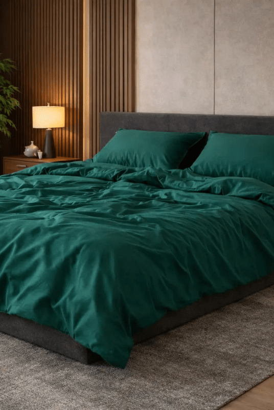 Pościel Satynowa Ciemnozielona – 100% Bawełna Turecka, 140g, Naturalna Elegancja Wivanco Bedding