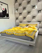 Pościel z Merceryzowanej Satyny – Żółto & Szara, 100% Bawełna Turecka, 140 g/m², Edycja Exclusive