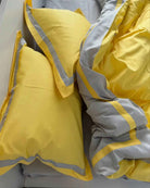 Pościel z Merceryzowanej Satyny – Żółto & Szara, 100% Bawełna Turecka, 140 g/m², Edycja Exclusive