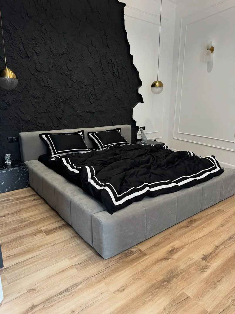 Pościel z Merceryzowanej Satyny – Czarno & Biała, 100% Bawełna Turecka, 140 g/m², Edycja Exclusive