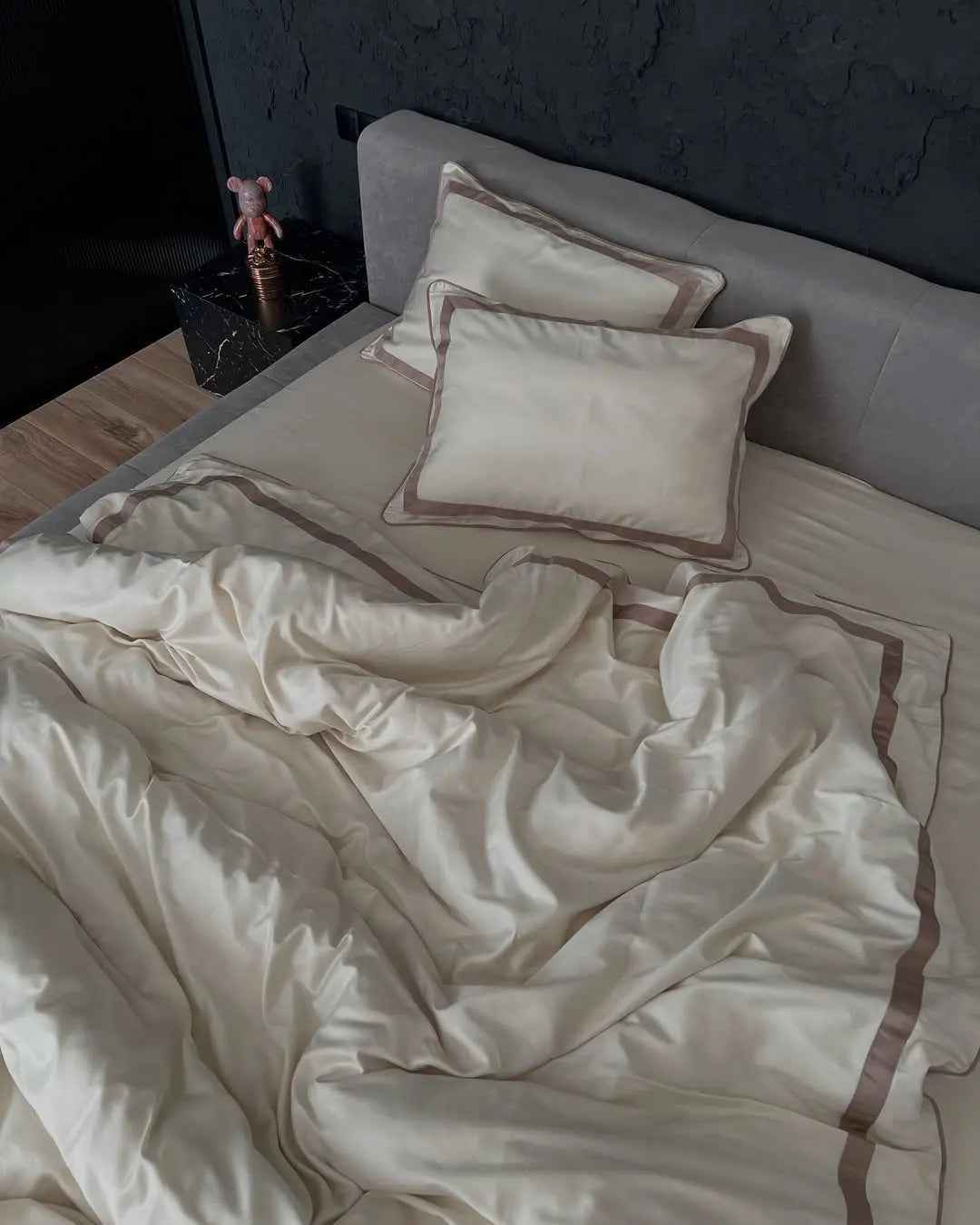 Pościel z Merceryzowanej Satyny – Champagne & Kakao, 100% Bawełna Turecka, 140 g/m², Edycja Exclusive