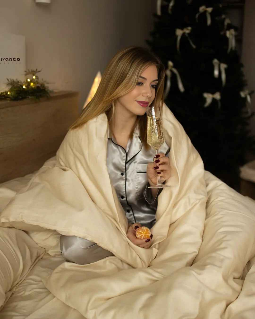 Pościel Satynowa Milky White – 100% Bawełna Turecka, 140g, Styl Hotelowy