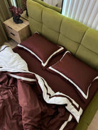 Pościel z Merceryzowanej Satyny – Brązowy & biały, 100% Bawełna Turecka, 140 g/m², Edycja Exclusive