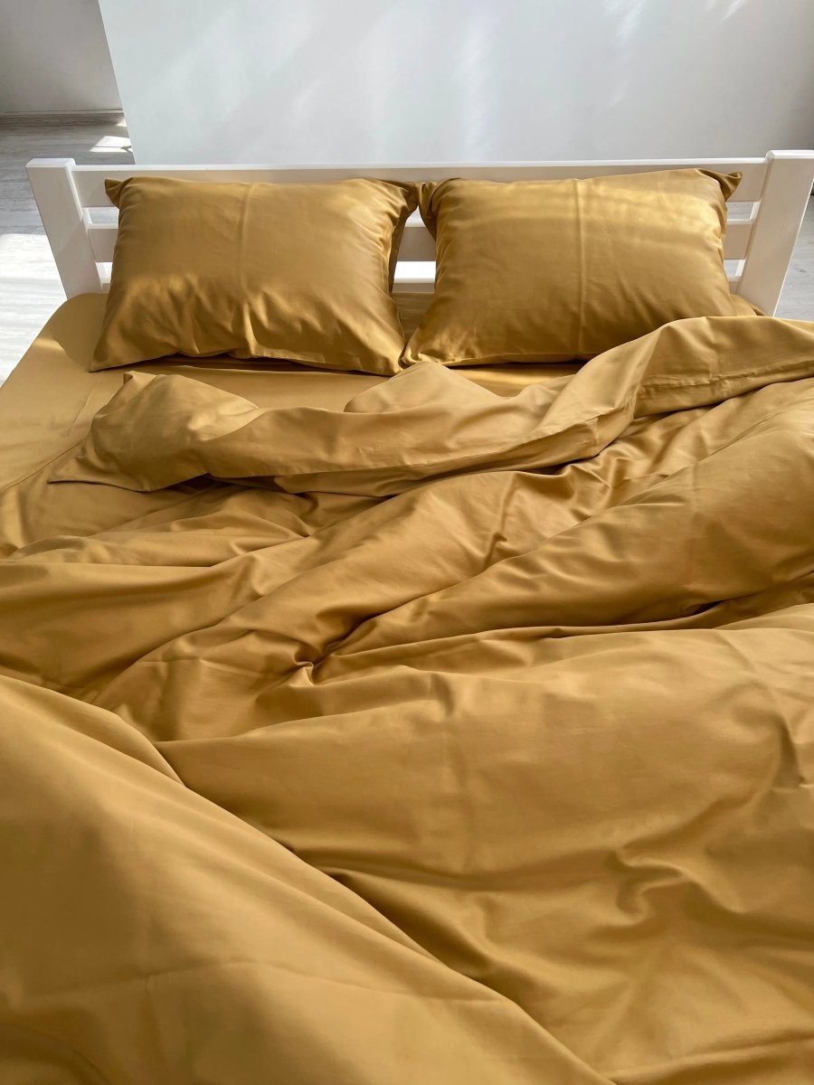 Pościel Satynowa Musztardowa – 100% Bawełna Turecka, 140g, Luksus Hotelowy Wivanco Bedding