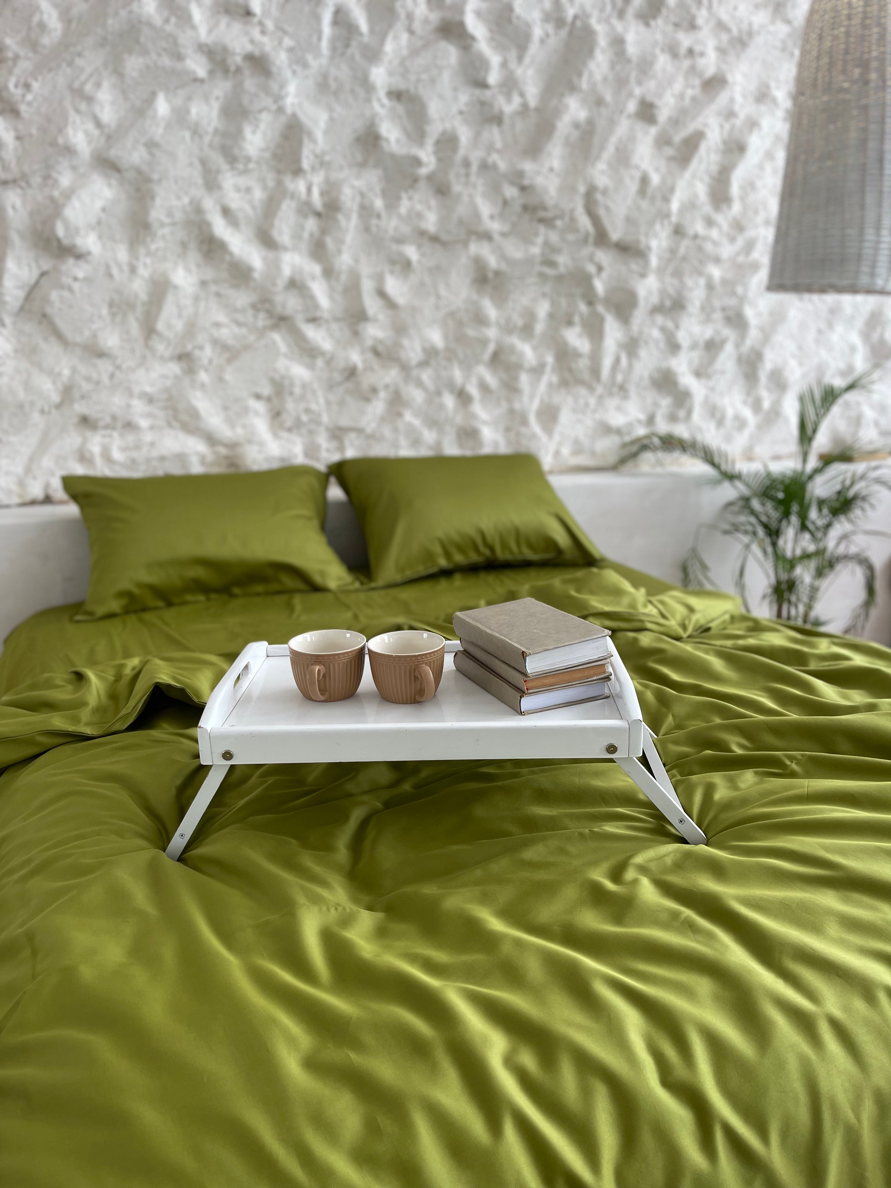 luksusowa pościel satynowa​Pościel Satynowa Limonkowa – 100% Bawełna Turecka, 140g, Naturalna Elegancja - Wivanco Bedding