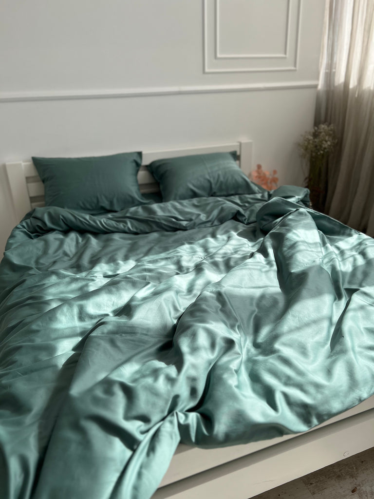 luksusowa pościel satynowa​Pościel Satynowa Petrolowa – 100% Bawełna Turecka, 140g, Luksus Hotelowy - Wivanco Bedding