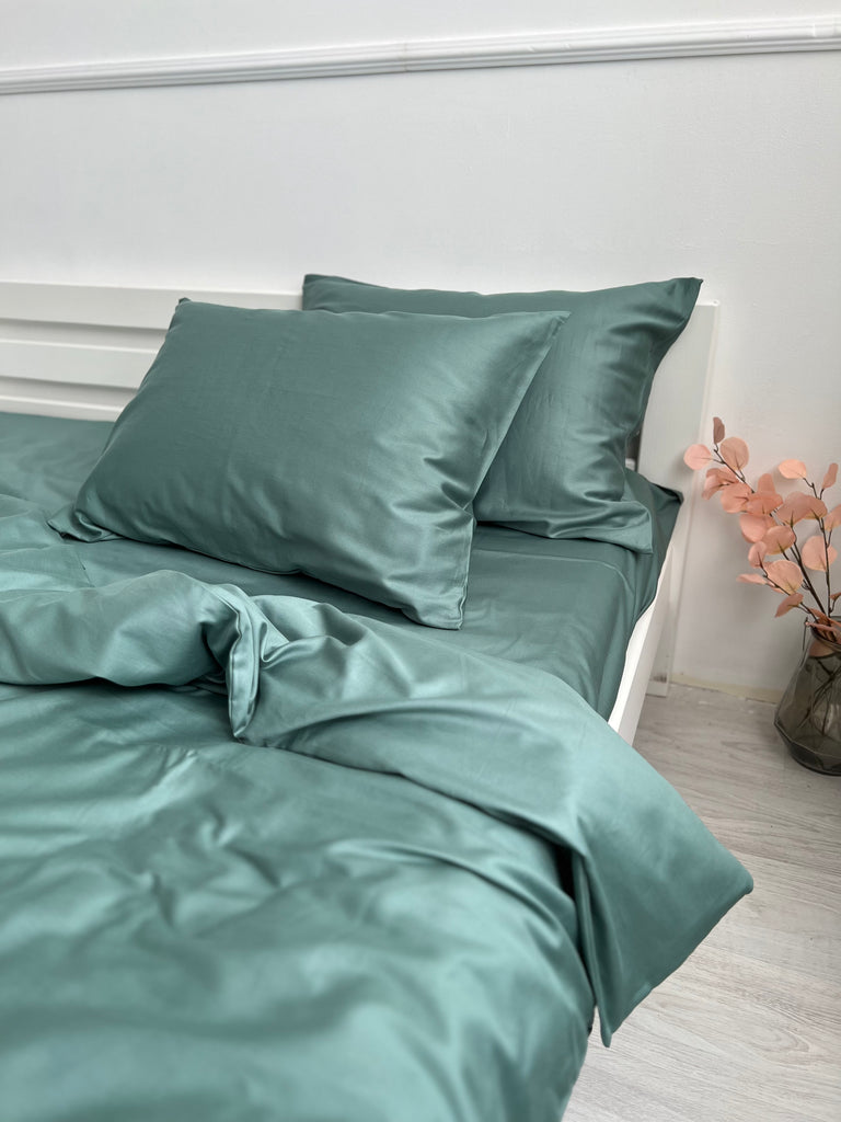 luksusowa pościel satynowa​Pościel Satynowa Petrolowa – 100% Bawełna Turecka, 140g, Luksus Hotelowy - Wivanco Bedding