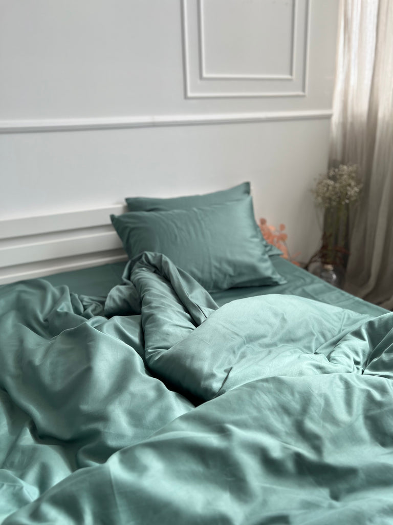luksusowa pościel satynowa​Pościel Satynowa Petrolowa – 100% Bawełna Turecka, 140g, Luksus Hotelowy - Wivanco Bedding