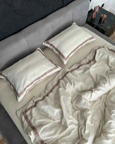 Pościel z Merceryzowanej Satyny – Champagne & Kakao, 100% Bawełna Turecka, 140 g/m², Edycja Exclusive