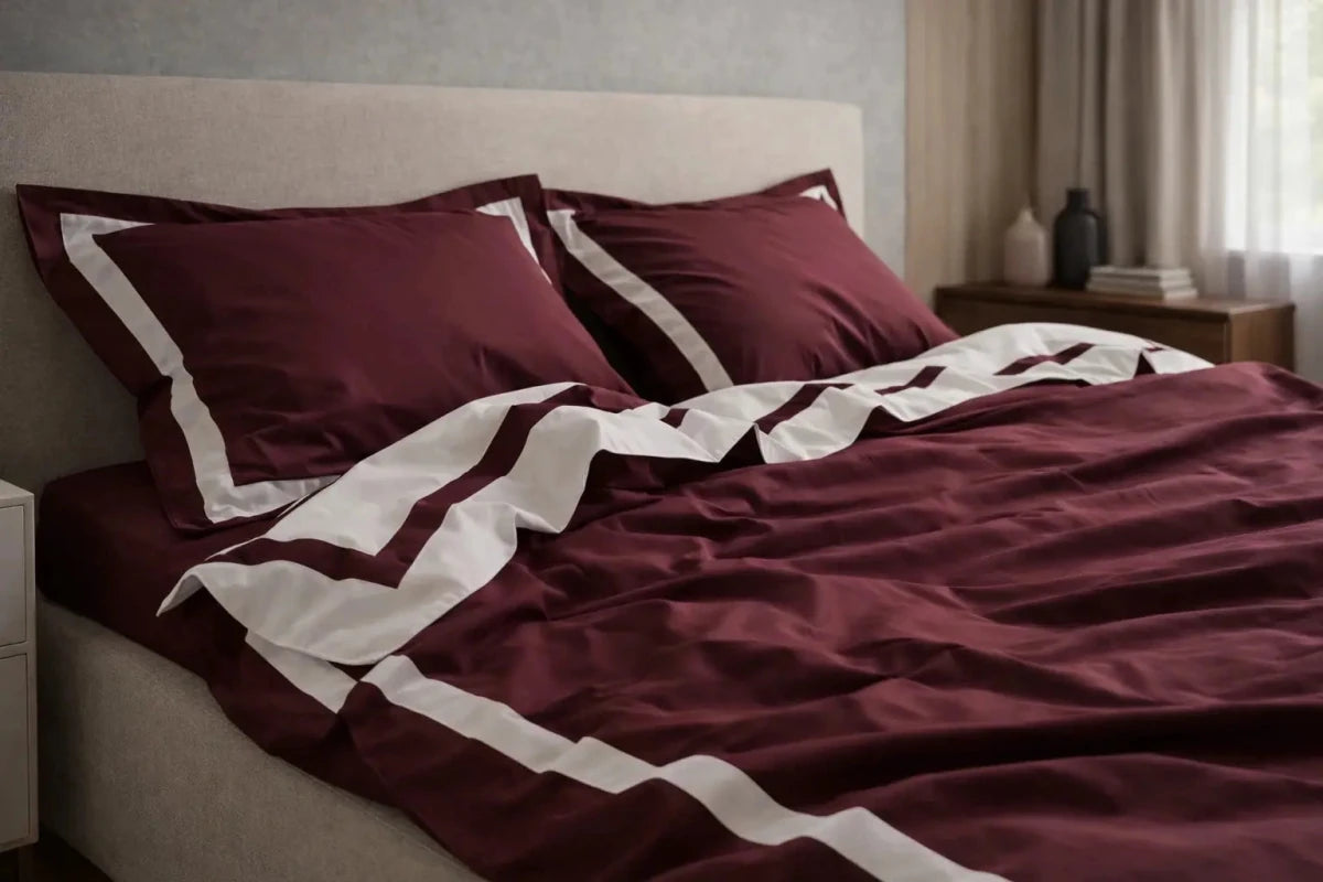Pościel z Merceryzowanej Satyny – Brązowy & biały, 100% Bawełna Turecka, 140 g/m², Edycja Exclusive Wivanco Bedding