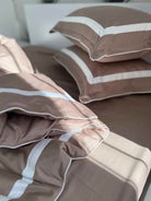 Pościel z Merceryzowanej Satyny – Kakao & Biały, 100% Bawełna Turecka, 140 g/m², Edycja Exclusive