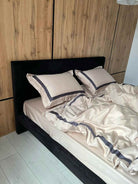 Pościel z Merceryzowanej Satyny –Nude & Szary, 100% Bawełna Turecka, 140 g/m², Edycja Exclusive