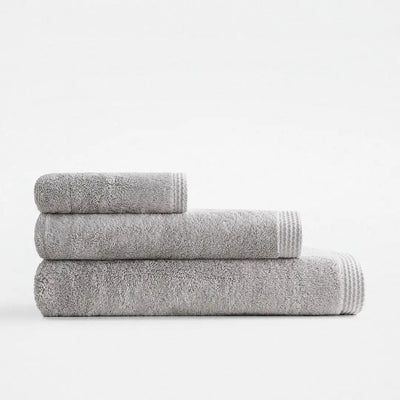 Zestaw 3 Ręczników Pure Cotton – 100% Organiczna Bawełna, Bordiura z Motywem Motyla – Ręcznik Turecki- Szary