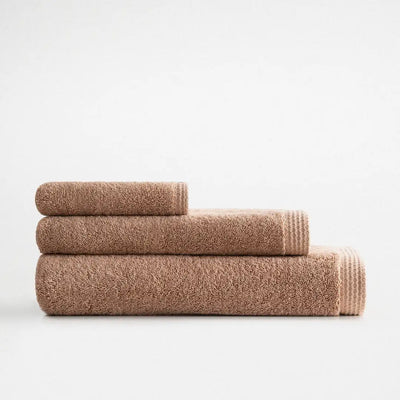 Zestaw 3 Ręczników Pure Cotton – 100% Organiczna Bawełna, Bordiura z Motywem Motyla – Ręcznik Turecki- Brązowy