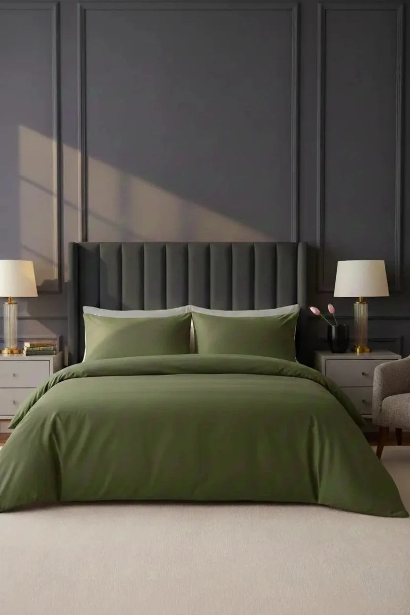 Pościel Satynowa Oliwkowa – 100% Bawełna Turecka, 140g, Luksus Hotelowy Wivanco Bedding