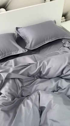 Pościel z Merceryzowanej Satyny – Srebrnoszary z Białą Lamówką, 100% Bawełna Turecka, 140 g/m², Edycja Exclusive