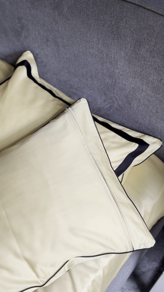 Pościel z Merceryzowanej Satyny – Jasnożółty & Czarny ,100% Bawełna Turecka, 140 g/m², Edycja Exclusive Wivanco Bedding